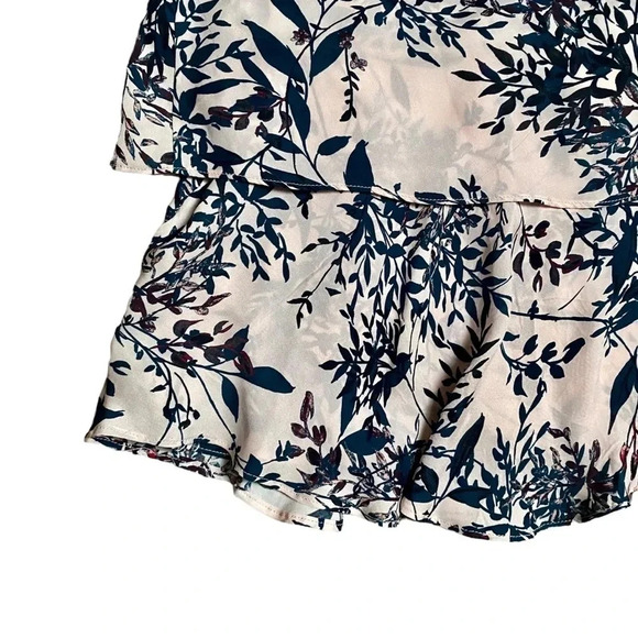 Parker Lianna Silk Floral Cold Shoulder Ruffle Dress XS Pink Wedding Guest - Picture 11 of 14